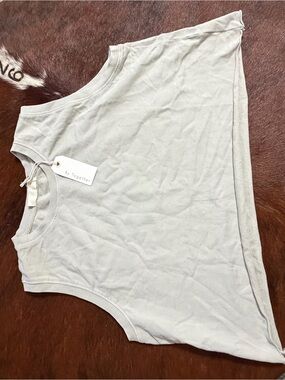 By Together Pale Gray Sleeveless Crop Tank